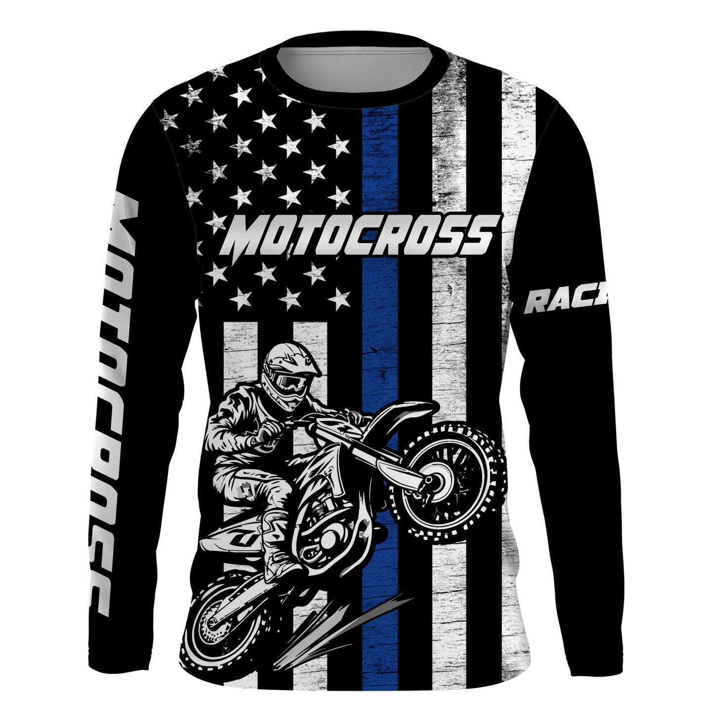 American Flag Motocross Jersey UPF30+ Youth Women Men Kid Dirt Bike Shirt Patriotic MX Racing Jersey XM77