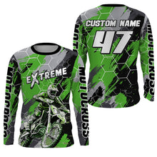 Load image into Gallery viewer, Motocross Racing Jersey Green UPF30+ Youth Dirt Bike Shirt Motorcycle Men MX Off-Road XM140