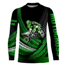 Load image into Gallery viewer, Dirt Bike Jersey Youth Men Kid UPF30+ Motocross Riding Shirt Green Motorcycle Jersey XM222