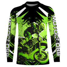 Load image into Gallery viewer, Motocross Jersey Green UPF30+ Youth Dirt Bike Shirt Off-Road MX Racing Motorcycle Shirt XM144