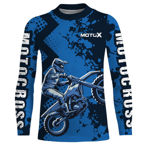 Motocross Jersey Youth Blue UPF30+ Racing Dirt Bike Shirt Men Kids Women Off-Road MX Jersey XM147