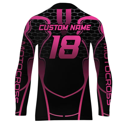 Pink Motocross Jersey Women Girl UPF30+ Youth Dirt Bike Racing Shirt Motorcycle Off-Road XM195