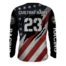 Load image into Gallery viewer, American Flag Motocross Jersey UPF30+ Patriotic Adult&amp;Kid MX Racing Jersey Custom Motorcycle Shirt XM94