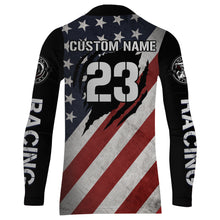 Load image into Gallery viewer, American Flag Motocross Jersey UPF30+ Patriotic Adult&amp;Kid MX Racing Jersey Custom Motorcycle Shirt XM94