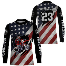 Load image into Gallery viewer, American Flag Motocross Jersey UPF30+ Patriotic Adult&amp;Kid MX Racing Jersey Custom Motorcycle Shirt XM94