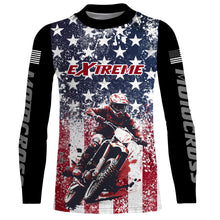 Load image into Gallery viewer, American Flag Motocross Jersey UPF30+ Youth Women Mens Kids Dirt Bike Shirt Patriotic Racing Jersey XM100