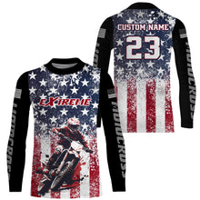 Load image into Gallery viewer, American Flag Motocross Jersey UPF30+ Youth Women Mens Kids Dirt Bike Shirt Patriotic Racing Jersey XM100