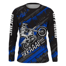Load image into Gallery viewer, Kid Men Motocross Jersey Personalized Upf30+ Blue Dirt Bike Shirt MX Racing Jersey XM231