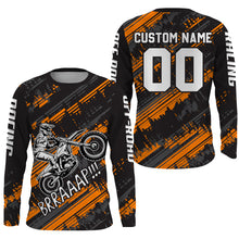 Load image into Gallery viewer, Kid Men Motocross Jersey Personalized UPF 30+ Orange Dirt Bike Shirt MX Racing Jersey XM231
