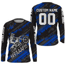 Load image into Gallery viewer, Kid Men Motocross Jersey Personalized Upf30+ Blue Dirt Bike Shirt MX Racing Jersey XM231