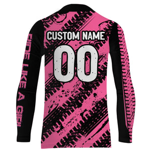 Personalized Pink MX Racing Jersey UPF30+ Dirt Bike Kid Women Motocross Girl Motorcycle Shirt XM158