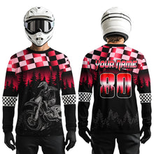 Load image into Gallery viewer, Red Motocross Jersey Dirt Bike Jersey Kid Adult UPF30+ Custom Motocross Racing Jersey DNT56