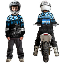Load image into Gallery viewer, Blue Motocross Jersey Dirt Bike Jersey Kid Adult UPF30+ Custom Motocross Racing Jersey DNT56
