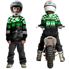 Load image into Gallery viewer, Green Motocross Jersey Dirt Bike Jersey Kid Adult UPF30+ Custom Motocross Racing Jersey DNT56