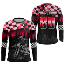 Load image into Gallery viewer, Red Motocross Jersey Dirt Bike Jersey Kid Adult UPF30+ Custom Motocross Racing Jersey DNT56