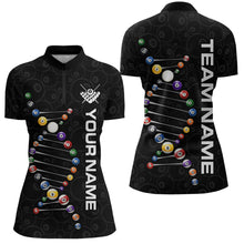 Load image into Gallery viewer, Personalized Billiard Jersey DNA 8 Ball Pool Women Billiard Shirt for Women Team Polo &amp; 1/4 Zip NNT35
