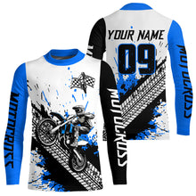 Load image into Gallery viewer, Blue Motocross Shirts Racing UPF30+Custom Dirt Bike Jersey Off-Road Shirt Kid Men Women DNT73