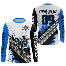 Load image into Gallery viewer, Blue Motocross Shirts Racing UPF30+Custom Dirt Bike Jersey Off-Road Shirt Kid Men Women DNT73
