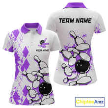Load image into Gallery viewer, Purple Vintage Bowling Custom Women Bowling Shirt Polo &amp; Quarter-Zip Bowling Team Jerseys HNT68