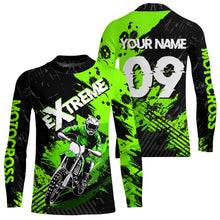 Load image into Gallery viewer, Green Motocross Jersey Extreme Racing Jersey Kid Adult UPF30+ Custom Youth Motorcycle Shirt DNT85