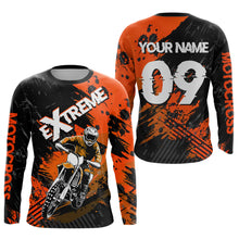 Load image into Gallery viewer, Orange Motocross Jersey Extreme Racing Jersey Kid Adult UPF30+ Custom Youth Motorcycle Shirt DNT85