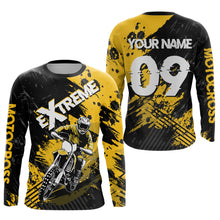 Load image into Gallery viewer, Yellow Motocross Jersey Extreme Racing Jersey Kid Adult UPF30+ Custom Youth Motorcycle Shirt DNT85