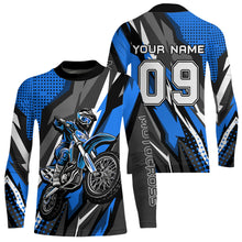 Load image into Gallery viewer, Custom Blue Motocross Racing Jersey Men Women Kid Upf30+ Dirt Bike Shirt Racing Jersey DNT83