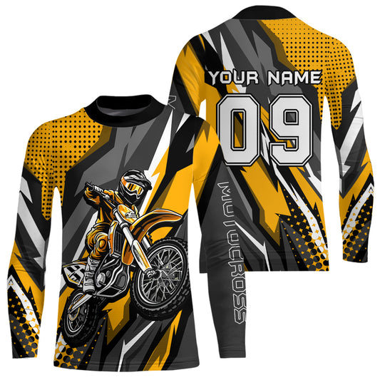 Custom Yellow Motocross Racing Jersey Men Women Kid Upf30+ Dirt Bike Shirt Racing Jersey DNT83
