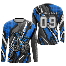 Load image into Gallery viewer, Custom Blue Motocross Racing Jersey Men Women Kid Upf30+ Dirt Bike Shirt Racing Jersey DNT83