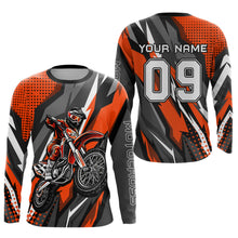Load image into Gallery viewer, Custom Orange Motocross Racing Jersey Men Women Kid Upf30+ Dirt Bike Shirt Racing Jersey DNT83