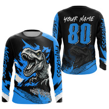 Load image into Gallery viewer, Blue Dinosaur Motocross Racing Jersey UPF30+ MX Racing Dirt Bike Jersey Kid Men Women DNT05