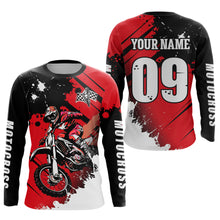 Load image into Gallery viewer, Personalized Red Dirt Bike Jersey Motocross Jersey Men Women Kid Upf30+Youth Racing Jersey DNT76