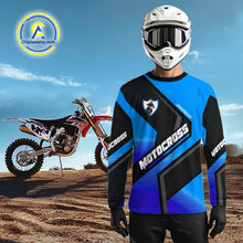 Load image into Gallery viewer, Blue Motocross Shirts UPF30+Custom Dirt Bike Jersey Off-Road Shirt Kid Men Women DNT57
