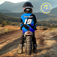 Load image into Gallery viewer, Blue Motocross Shirts UPF30+Custom Dirt Bike Jersey Off-Road Shirt Kid Men Women DNT57