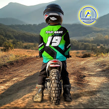 Load image into Gallery viewer, Green Motocross Shirts UPF30+Custom Dirt Bike Jersey Off-Road Shirt Kid Men Women DNT57