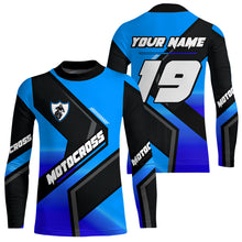 Load image into Gallery viewer, Blue Motocross Shirts UPF30+Custom Dirt Bike Jersey Off-Road Shirt Kid Men Women DNT57