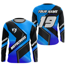 Load image into Gallery viewer, Blue Motocross Shirts UPF30+Custom Dirt Bike Jersey Off-Road Shirt Kid Men Women DNT57