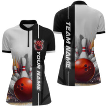 Load image into Gallery viewer, Custom Bowling Jersey for Women Bowling Gifts for Women Bowling Team Shirts with Name Polo &amp; 1/4 Zip HNT25