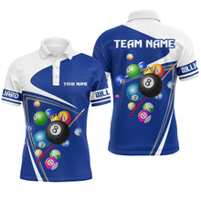 Load image into Gallery viewer, Custom Blue 8 Ball Crown Billiard Shirt Billiard Jersey for Men Billiard Gifts Polo &amp; 1/4 Zip NNT 87