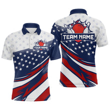 Load image into Gallery viewer, American Flag Bowling Custom Men Bowling Shirt Polo &amp; Quarter-Zip Bowling Team Jerseys HNT50