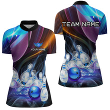 Load image into Gallery viewer, Custom Galaxy Bowling Jersey for Women Bowling Team Shirts Bowling Uniform Polo &amp; 1/4 Zip  HNT157