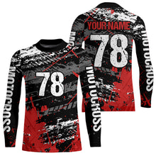 Load image into Gallery viewer, Youth Red Dirt Bike Jersey Off-Road Shirt Custom Motocross Jersey UPF30+ Kid Men Women DNT81