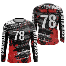 Load image into Gallery viewer, Youth Red Dirt Bike Jersey Off-Road Shirt Custom Motocross Jersey UPF30+ Kid Men Women DNT81