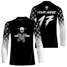 Load image into Gallery viewer, Custom Black Skull Motocross Shirts for Kid Adults Youth Motocross Jersey UPF30+Dirt Bike DNT70