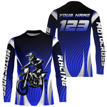 Load image into Gallery viewer, Blue Youth Dirt Bike Jersey Custom Motocross Jersey Men Women Kid Upf30+ Off-Road Jersey DNT75