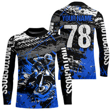 Load image into Gallery viewer, Blue Youth Motorcycle Shirt Motocross Jersey Custom Dirt Bike Jersey Kid Men Women DNT54