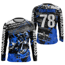 Load image into Gallery viewer, Blue Youth Motorcycle Shirt Motocross Jersey Custom Dirt Bike Jersey Kid Men Women DNT54