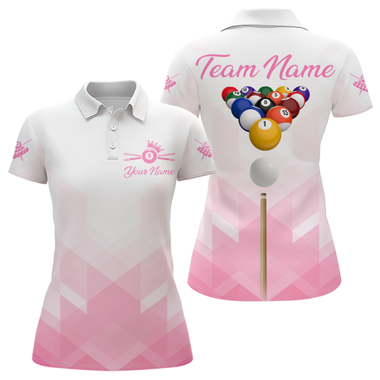 Custom Women 8 Ball Billiard Jersey Billiard Team Shirt Billiard League Polo & 1/4 Zip NNT100