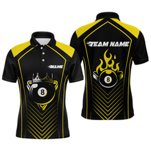 Load image into Gallery viewer, Customized Yellow 8 Ball Pool Crown Men's Billiard Shirts, Billiard Team Shirts Polo &amp; 1/4 Zip Shirts NNT37