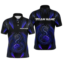Load image into Gallery viewer, Blue Dragon Personalized Bowling Shirts For Men, Bowling Team Shirt Polo &amp; Quarter-Zip HNT40